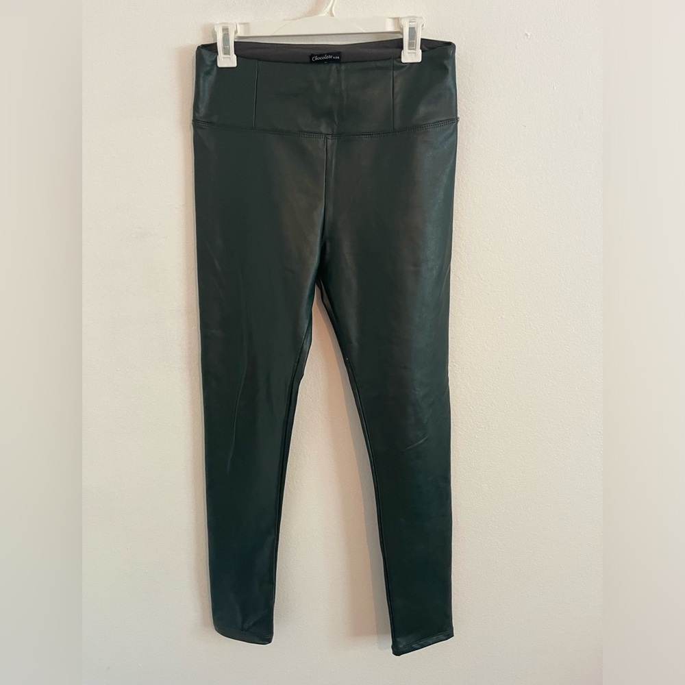 Chocolate USA High Rice Leather Skinny Leggings